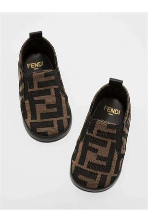 slip-on in cotone marrone FENDI KIDS | BMR087A6A6F0E0X